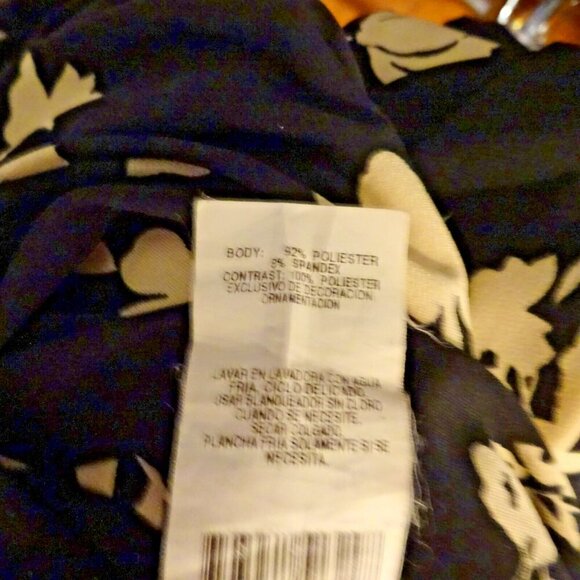 Speechless Medium Halter Style Black and Cream Tropical Dress Preloved - Picture 5 of 9